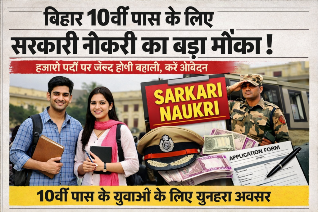 Bihar 10th Pass Government Job 2026 Sarkari Naukri opportunity for 10th pass candidates in Bihar