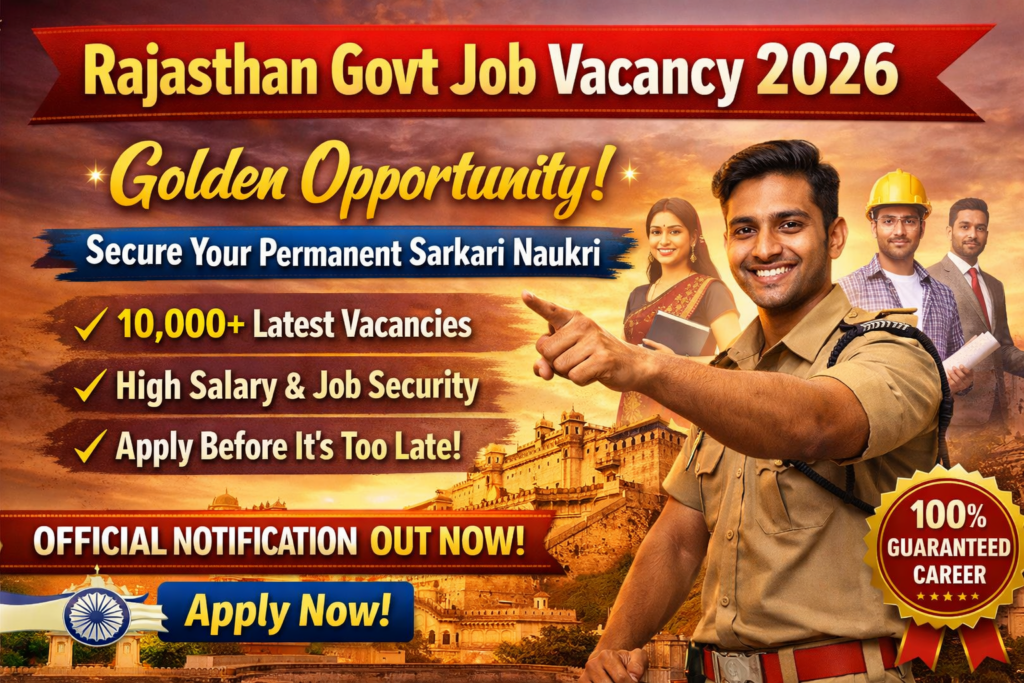 Rajasthan Govt Job Vacancy 2026 with latest government recruitment, high salary posts and secure sarkari naukri opportunity