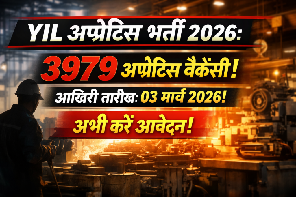 YIL Apprentice Recruitment 2026 में 3979 अप्रेंटिस वैकेंसी, अंतिम तिथि 03 मार्च 2026