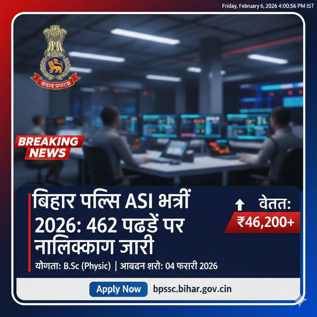 BPSSC ASI Recruitment 2026 Bihar Police ASI 462 posts notification