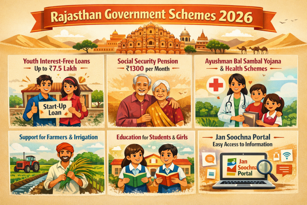 Rajasthan Government Schemes 2026 for students and youth with 1.25 lakh job vacancies