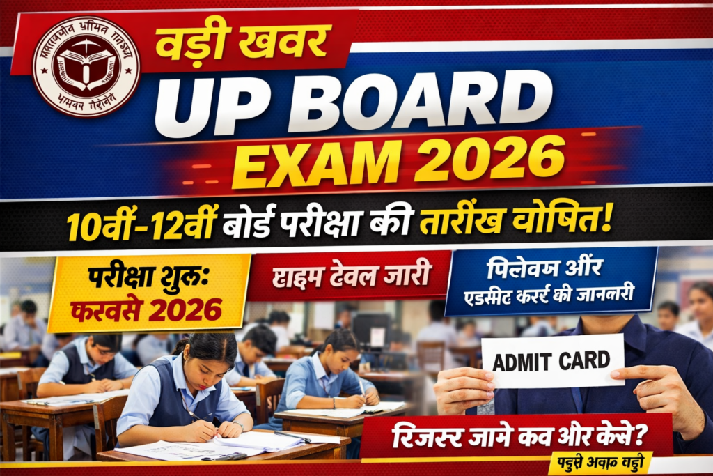UP Board Exam Date 2026 Latest News 10th 12th Board Exam Date