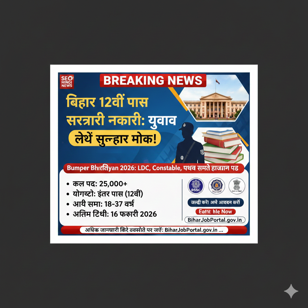 bihar 12th pass government job- BSSC और बिहार पुलिस भर्ती।
