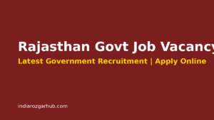 Rajasthan Govt Job Vacancy 2026