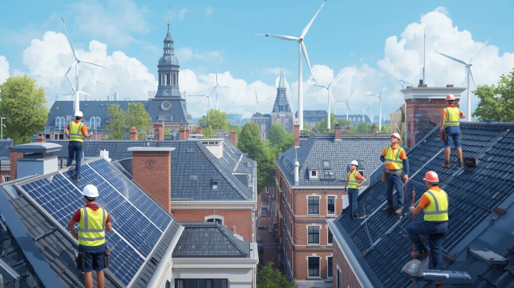 A sustainability professional exploring renewable energy jobs in Amsterdam 2026.
