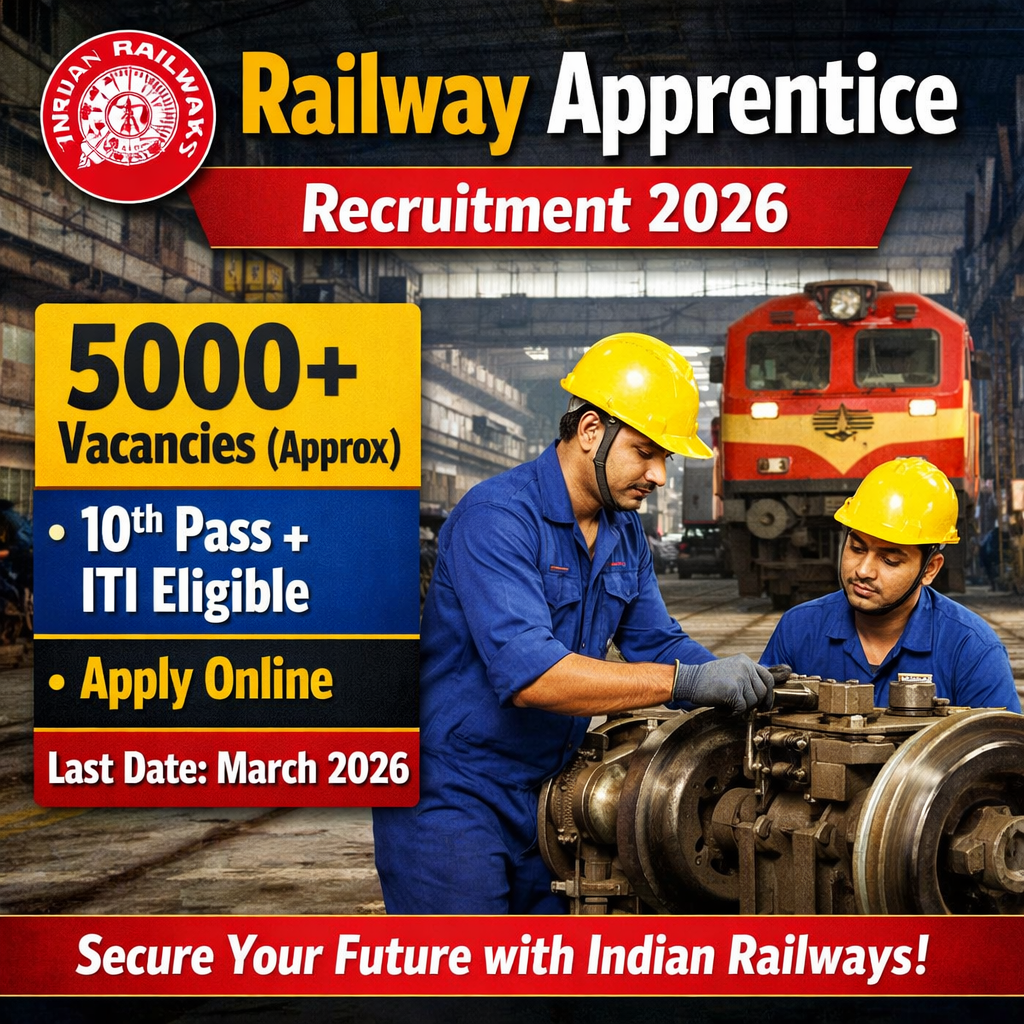 Railway Apprentice Recruitment 2026 Official Notification Banne