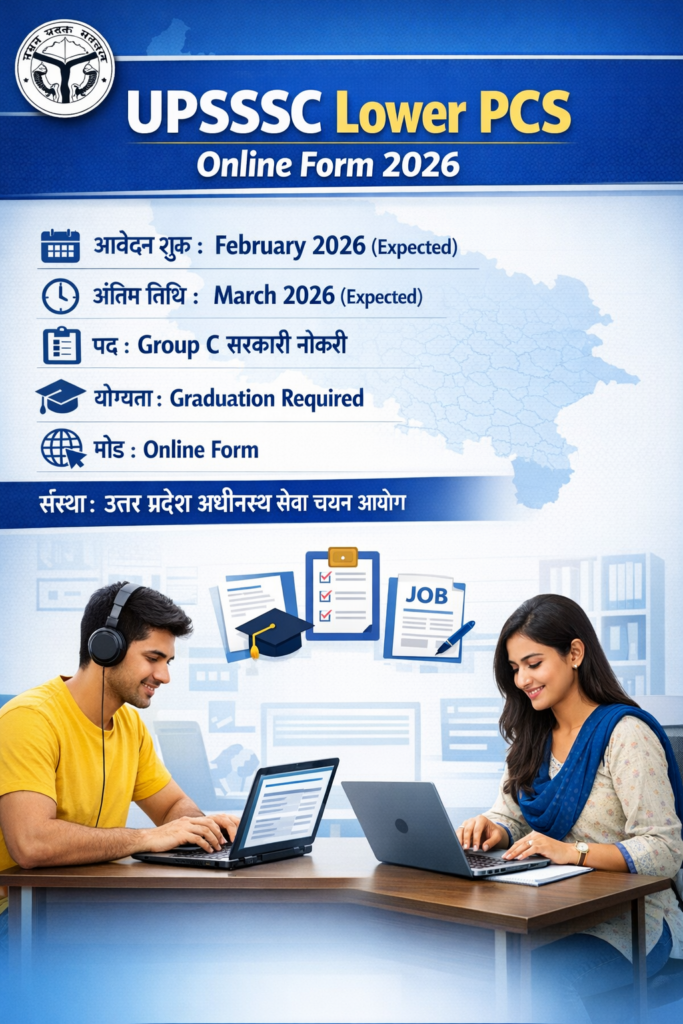 UPSSSC Lower PCS Online Form 2026 Notification
