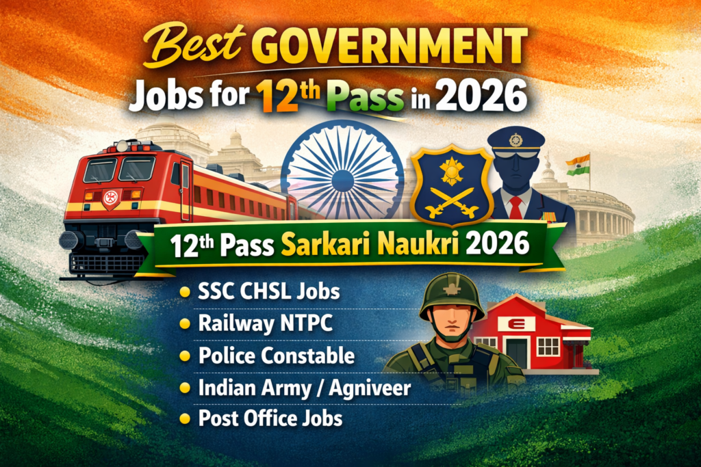 best govt jobs for 12th pass in 2026 Students 2026 List